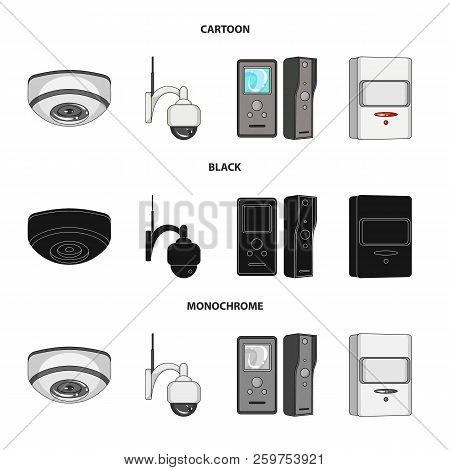 Vector Illustration Of Cctv And Camera Sign. Set Of Cctv And System Stock Vector Illustration.