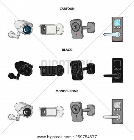 Isolated Object Of Cctv And Camera Sign. Collection Of Cctv And System Stock Symbol For Web.