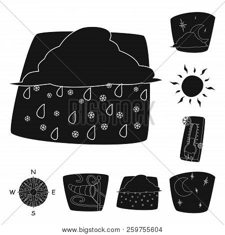 Vector Design Of Weather And Climate Symbol. Collection Of Weather And Cloud Stock Vector Illustrati
