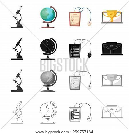 Vector Illustration Of Education And Learning Icon. Set Of Education And School Stock Vector Illustr