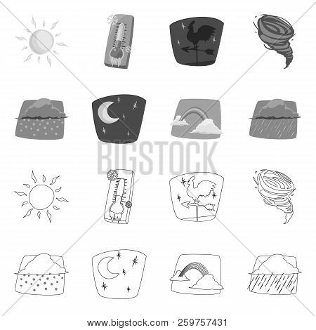 Vector Illustration Of Weather And Climate Icon. Collection Of Weather And Cloud Stock Vector Illust