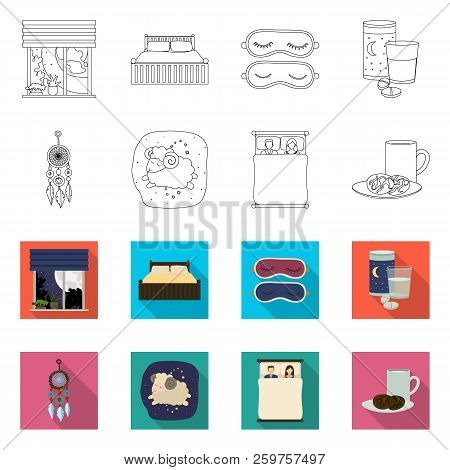Vector Design Of Dreams And Night Sign. Collection Of Dreams And Bedroom Vector Icon For Stock.
