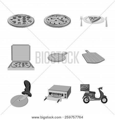 Vector Illustration Of Pizza And Food Icon. Set Of Pizza And Italy Vector Icon For Stock.