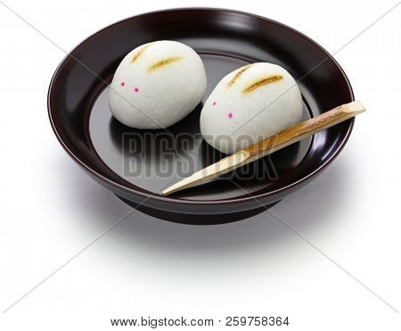 rabbit manju, japanese confection for moon viewing event
