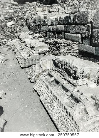 Ruins and archaeological site of Knidos, city of ancient greece  