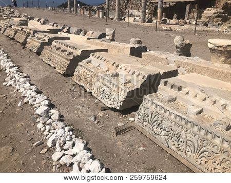 Ruins and archaeological site of Knidos, city of ancient greece  
