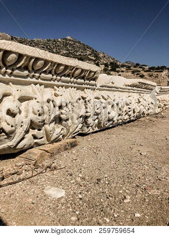 Ruins and archaeological site of Knidos, city of ancient greece  
