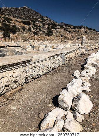 Ruins and archaeological site of Knidos, city of ancient greece  