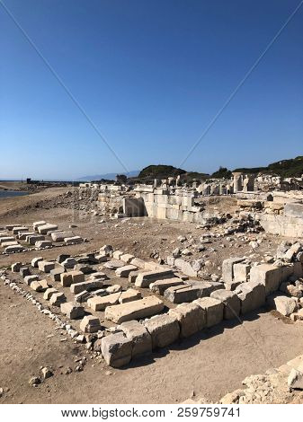 Ruins and archaeological site of Knidos, city of ancient greece  