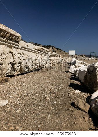 Ruins and archaeological site of Knidos, city of ancient greece  