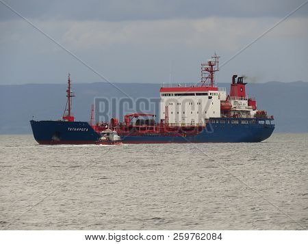 Vladivostok, Primorsky Kray / Russia - September 23 2018: Oil Product Tanker Taganroga At Anchor And