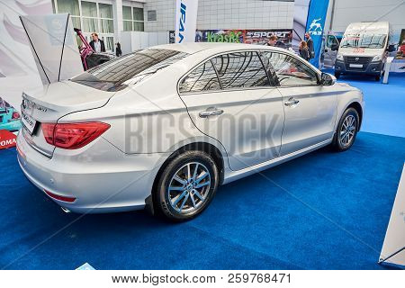 Krasnoyarsk, Russia - September 22, 2018: Exhibition Motor Expo Show Car Lifan Murman. Right View.