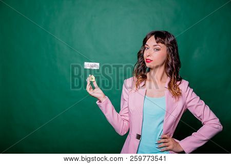 Smiling Businesswoman, Makler With A Model House. House For Sale.real Estate Agent Woman With House 