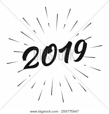 2019. Lettering Label Design For New Year 2019 Celebration