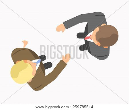 Business People Ready To Handshake And Agree Vector