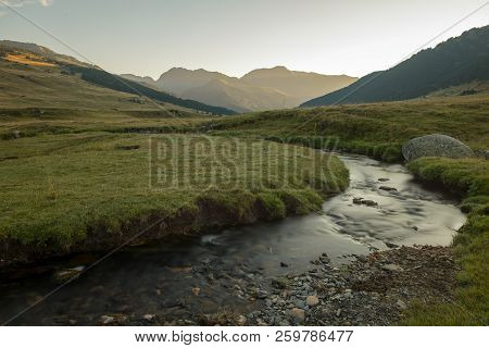 River In Baqueira In Summer, Valle De Aran