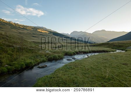 River In Baqueira In Summer, Valle De Aran
