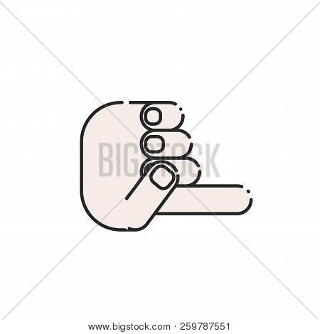 Flat Icon Of A Hand. The Finger In The Direction. Vector Illustration.