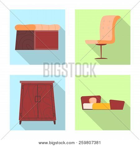 Isolated Object Of Furniture And Apartment Icon. Collection Of Furniture And Home Vector Icon For St