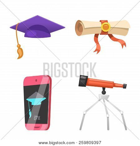 Vector Illustration Of Education And Learning Symbol. Collection Of Education And School Vector Icon