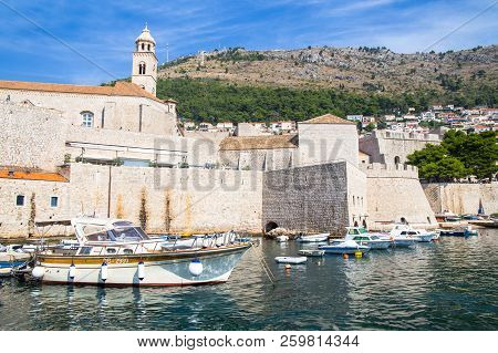 Dubrovnik, Croatia, September 17, 2016 - Picturesque View On The Old Town And Port (medieval Ragusa)