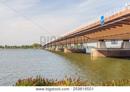 Bottom View Of The Moerdijk Traffic Bridge Over The Hollandsch Diep River And Part Of The A16 Motorw
