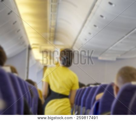 Blurred Flying Attendants ,air Hostess