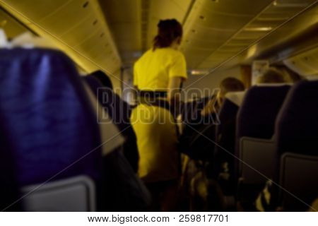 Blurred Flying Attendants ,air Hostess