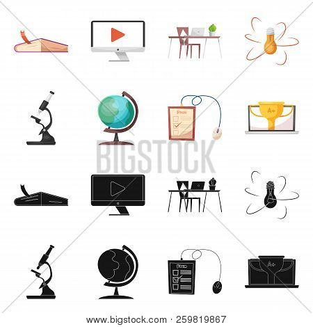 Vector Design Of Education And Learning Sign. Collection Of Education And School Stock Vector Illust