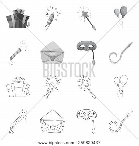 Vector Design Of Party And Birthday Symbol. Set Of Party And Celebration Stock Vector Illustration.
