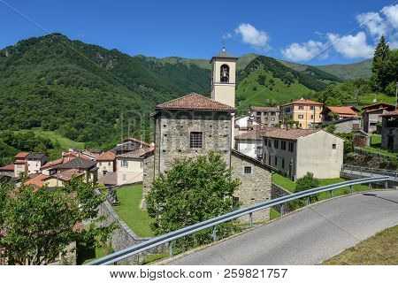 The Village Of Mugena In Malcantone Valley On Switzerland