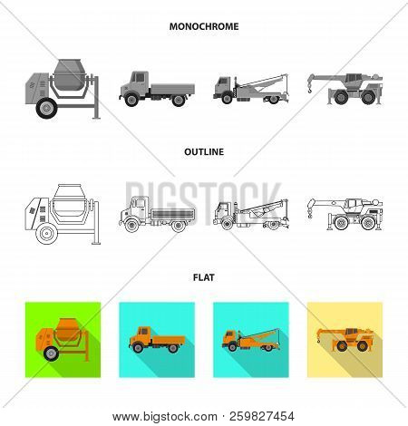 Vector Design Of Build And Construction Sign. Set Of Build And Machinery Vector Icon For Stock.