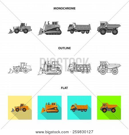 Vector Illustration Of Build And Construction Sign. Collection Of Build And Machinery Vector Icon Fo