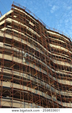 Detail From New Hotel Construction In Rafailovici, Montenegro
