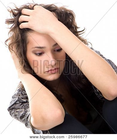 Mulher de mágoa que gostaria de