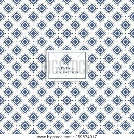 Blue And White Geometric Seamless Pattern. Minimal. Ornament, Traditional, Ethnic, Arabic, Turkish, 