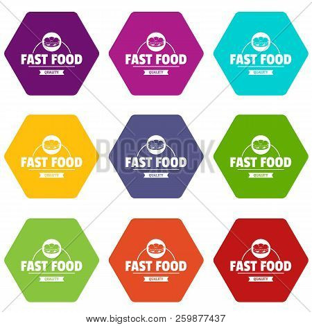 Sandwich Icons 9 Set Coloful Isolated On White For Web