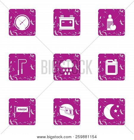 Homestretch Icons Set. Grunge Set Of 9 Homestretch Vector Icons For Web Isolated On White Background