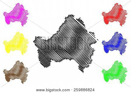 Bryansk Oblast (russia, Subjects Of The Russian Federation, Oblasts Of Russia) Map Vector Illustrati
