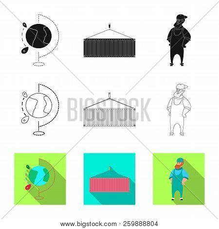 Isolated Object Of Goods And Cargo Logo. Set Of Goods And Warehouse Stock Vector Illustration.