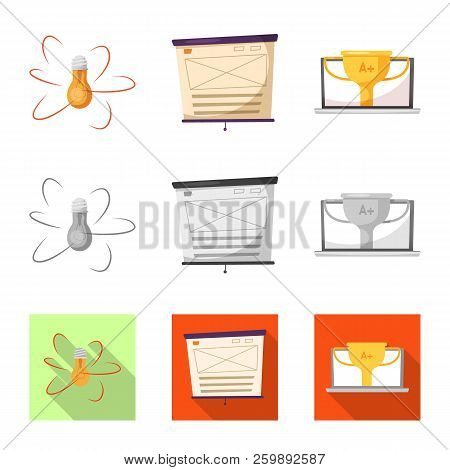 Vector Illustration Of Education And Learning Icon. Set Of Education And School Vector Icon For Stoc