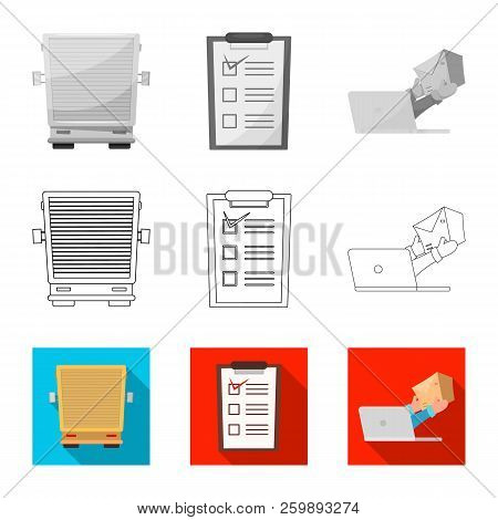 Vector Design Of Goods And Cargo Icon. Set Of Goods And Warehouse Stock Symbol For Web.