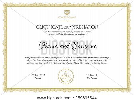 Certificate Template. Diploma Of Modern Design Or Gift Certificate. Vector Illustration.