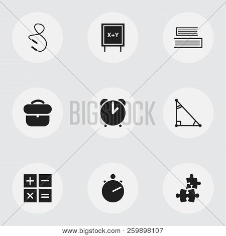 Set Of 9 Editable Teach Icons. Includes Symbols Such As Case, Learning, Math Trigon And More. Can Be