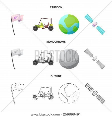 Vector Illustration Of Mars And Space Symbol. Collection Of Mars And Planet Vector Icon For Stock.