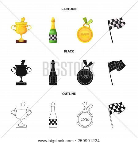Isolated Object Of Car And Rally Icon. Set Of Car And Race Vector Icon For Stock.