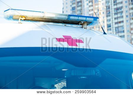 Russia, Saint Petersburg, 24 September 2018 Emergency Medical Care, Machine Parts, Mirrors, Medicine