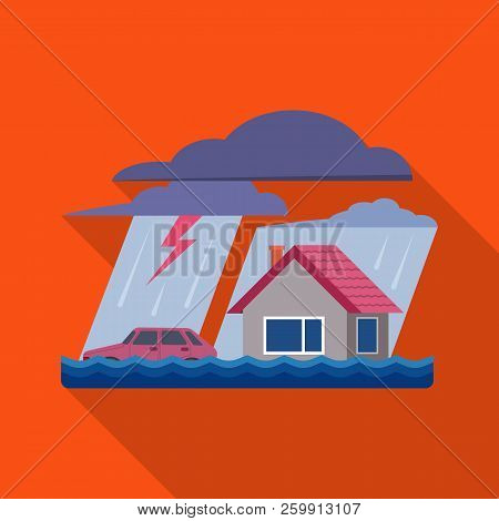 Vector Illustration Of Natural And Disaster Symbol. Collection Of Natural And Risk Vector Icon For S