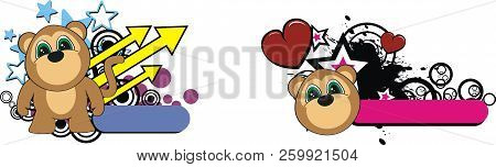 Cute Chubby Baby Monkey Cartoon Sticker Copy Spcae In Vector Format