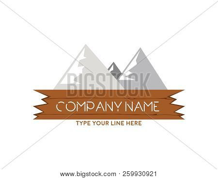 Mountains Logo - White Background Illustartion Design